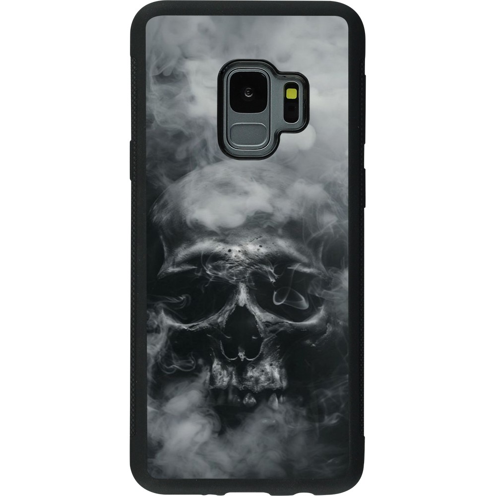 Samsung Galaxy S9 Case Hülle - Silikon schwarz Halloween 2024 smoky skull