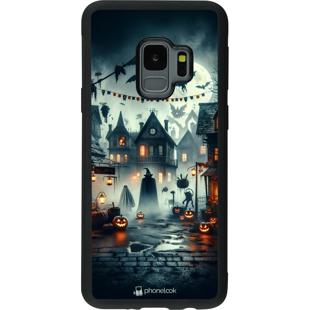 Samsung Galaxy S9 Case Hülle - Silikon schwarz Halloween Spukstadt