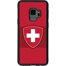 Coque Samsung Galaxy S9 - Silicone rigide noir Hockey World Championship Ecusson Suisse