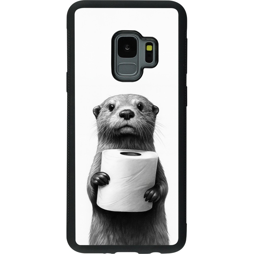 Coque Samsung Galaxy S9 - Silicone rigide noir Loutre papier de toilette