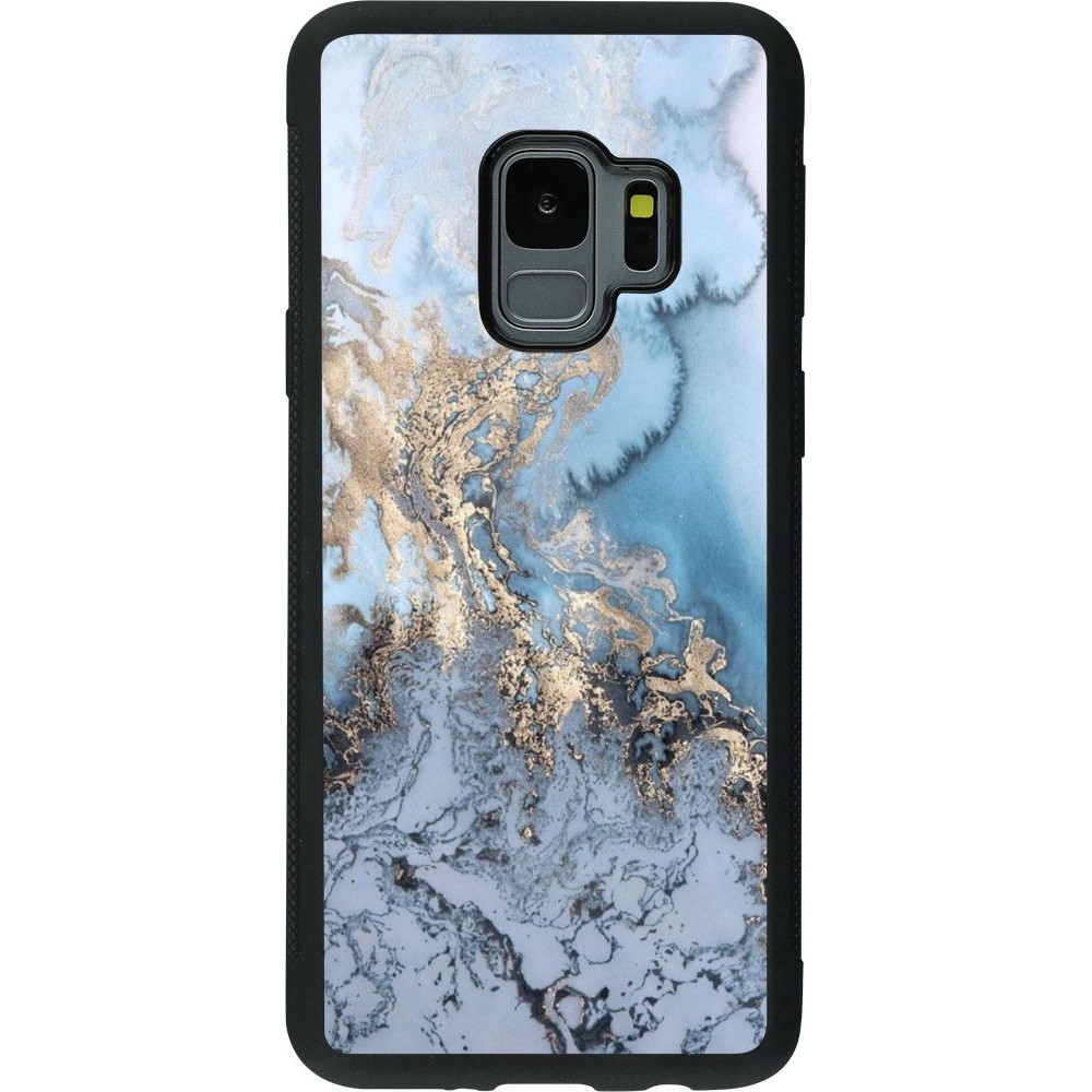 Coque Samsung Galaxy S9 - Silicone rigide noir Marble 04