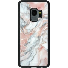 Samsung Galaxy S9 Case Hülle - Silikon schwarz Rosa Leuchtender Marmor