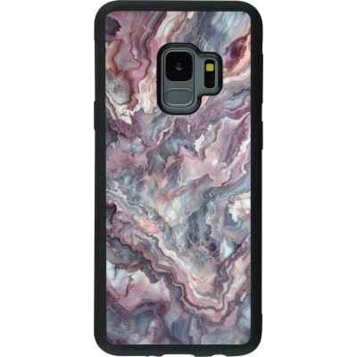 Samsung Galaxy S9 Case Hülle - Silikon schwarz Violetter silberner Marmor