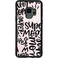 Coque Samsung Galaxy S9 - Silicone rigide noir Mom 2024 Super mom