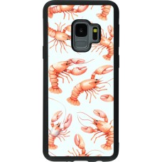 Coque Samsung Galaxy S9 - Silicone rigide noir Pattern de homards pastels