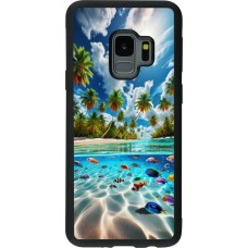 Coque Samsung Galaxy S9 - Silicone rigide noir Plage Paradis