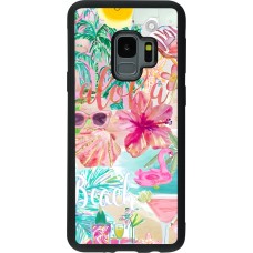 Samsung Galaxy S9 Case Hülle - Silikon schwarz Preppy Collage Aloha