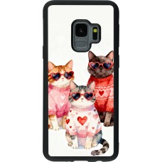 Coque Samsung Galaxy S9 - Silicone rigide noir Saint Valentines Day 26 Cat Love