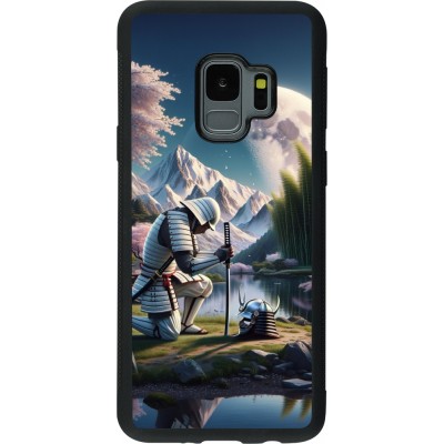 Coque Samsung Galaxy S9 - Silicone rigide noir Samurai Katana Lune