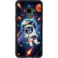 Samsung Galaxy S9 Case Hülle - Silikon schwarz VR SpaceCat Odyssee