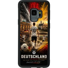 Coque Samsung Galaxy S9 - Silicone rigide noir Football Allemagne splash 2026