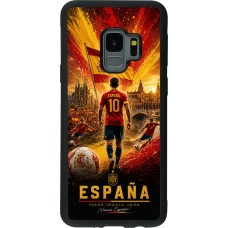 Coque Samsung Galaxy S9 - Silicone rigide noir Football Espagne splash 2026