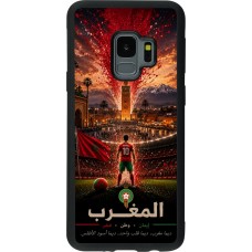 Coque Samsung Galaxy S9 - Silicone rigide noir Football Maroc splash 2026