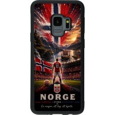 Coque Samsung Galaxy S9 - Silicone rigide noir Football Norvège splash 2026