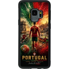 Coque Samsung Galaxy S9 - Silicone rigide noir Football Portugal splash 2026