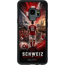 Coque Samsung Galaxy S9 - Silicone rigide noir Football Schweiz splash 2026