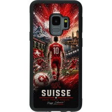 Coque Samsung Galaxy S9 - Silicone rigide noir Football Suisse splash 2026
