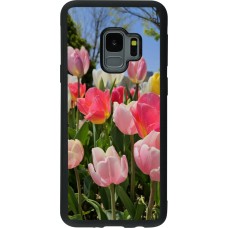 Coque Samsung Galaxy S9 - Silicone rigide noir Tulips 2026