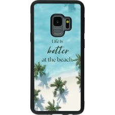 Coque Samsung Galaxy S9 - Silicone rigide noir Summer 2025 Life is better at the beach
