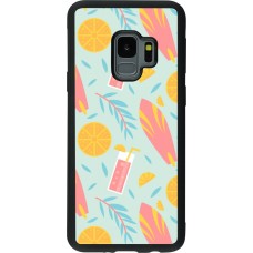 Coque Samsung Galaxy S9 - Silicone rigide noir Summer 2025 Pattern citron