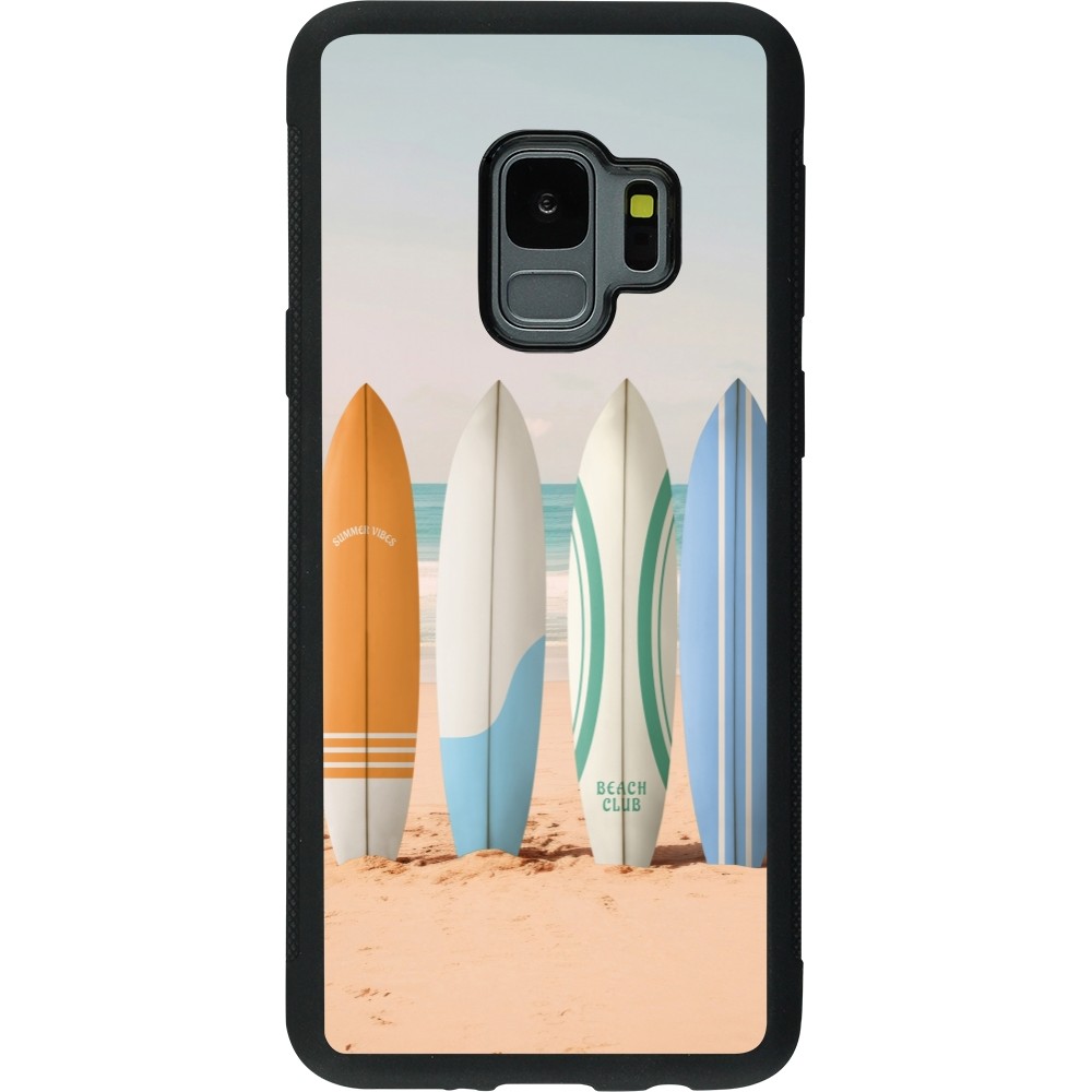 Coque Samsung Galaxy S9 - Silicone rigide noir Summer surfboard 2025
