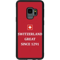 Coque Samsung Galaxy S9 - Silicone rigide noir Switzerland Great Since 1291