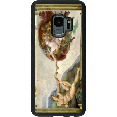 Coque Samsung Galaxy S9 - Silicone rigide noir Tableau art - La Création d’Adam - Michel-Ange