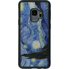 Samsung Galaxy S9 Case Hülle - Silikon schwarz Kunstbild - Sternennacht - Van Gogh