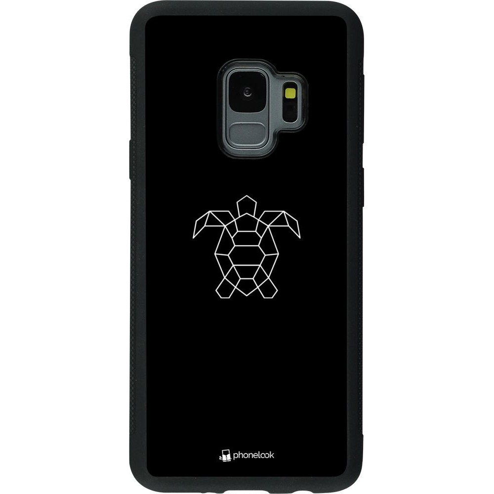 Coque Samsung Galaxy S9 - Silicone rigide noir Turtles lines on black