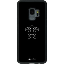Coque Samsung Galaxy S9 - Silicone rigide noir Turtles lines on black