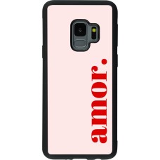 Coque Samsung Galaxy S9 - Silicone rigide noir Valentine 2024 amor