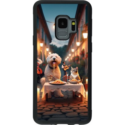 Coque Samsung Galaxy S9 - Silicone rigide noir Valentine 2024 Dog & Cat Candlelight