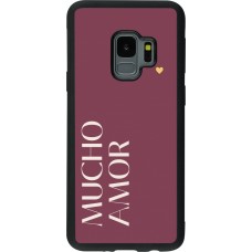 Coque Samsung Galaxy S9 - Silicone rigide noir Valentine 2024 mucho amor rosado