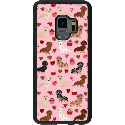 Samsung Galaxy S9 Case Hülle - Silikon schwarz Valentine 2024 puppy love