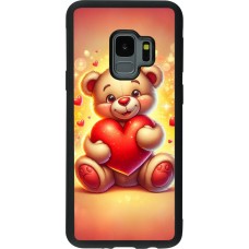 Coque Samsung Galaxy S9 - Silicone rigide noir Valentine 2024 Teddy love