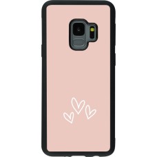 Samsung Galaxy S9 Case Hülle - Silikon schwarz Valentine 2023 three minimalist hearts