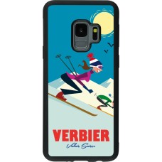 Coque Samsung Galaxy S9 - Silicone rigide noir Verbier Ski Downhill