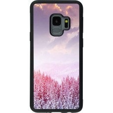 Coque Samsung Galaxy S9 - Silicone rigide noir Winter 22 Pink Forest