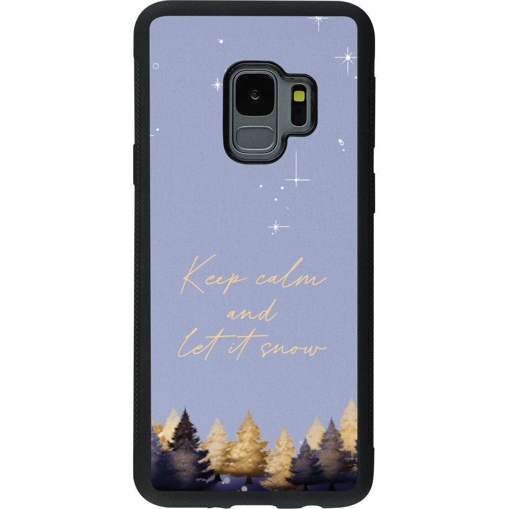 Coque Samsung Galaxy S9 - Silicone rigide noir Winter 25 Winter illustration of trees