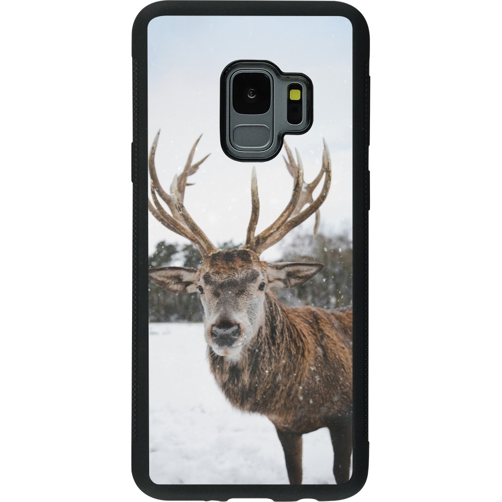 Coque Samsung Galaxy S9 - Silicone rigide noir Winter 25 Winter reindeer