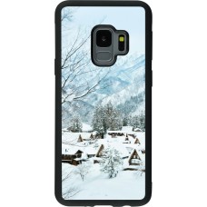Coque Samsung Galaxy S9 - Silicone rigide noir Winter 25 Winter snowy landscape