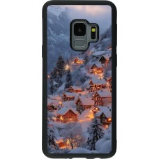 Coque Samsung Galaxy S9 - Silicone rigide noir Winter 25 Winter snowy village