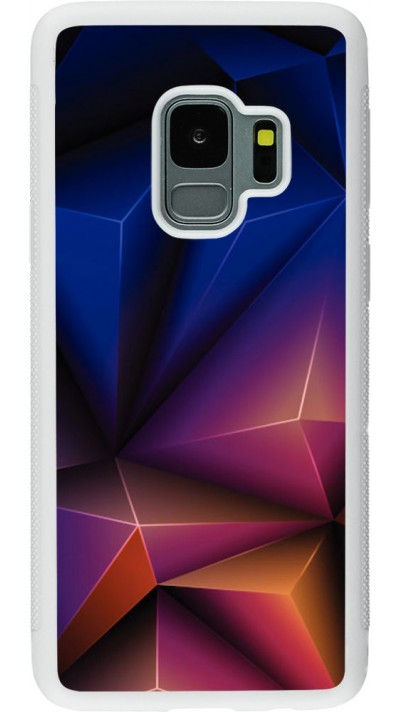 Coque Samsung Galaxy S9 - Silicone rigide blanc Abstract Triangles 