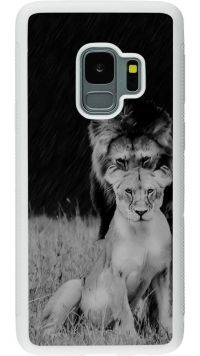 Hülle Samsung Galaxy S9 - Silikon weiss Angry lions