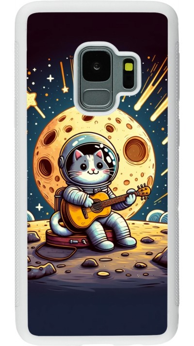 Samsung Galaxy S9 Case Hülle - Silikon weiss AstroKatze RockMond