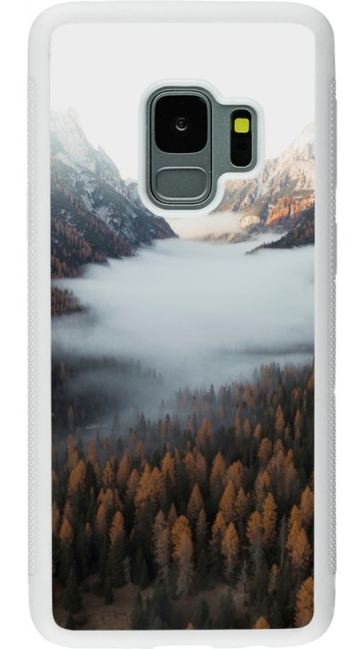 Samsung Galaxy S9 Case Hülle - Silikon weiss Autumn 22 forest lanscape