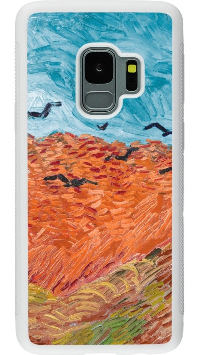 Samsung Galaxy S9 Case Hülle - Silikon weiss Autumn 22 Van Gogh style