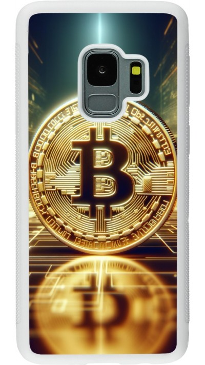 Samsung Galaxy S9 Case Hülle - Silikon weiss Bitcoin Stehen