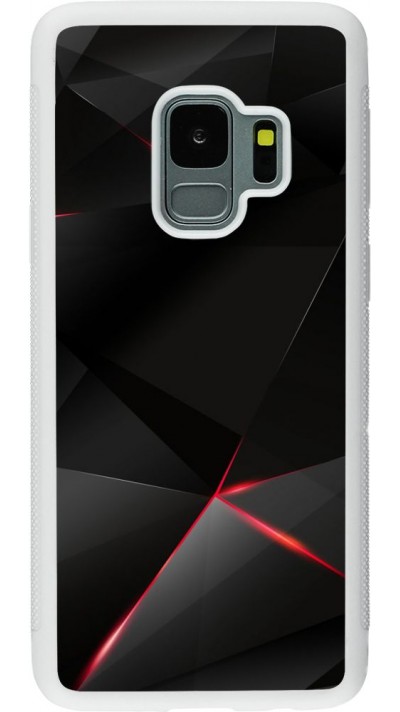 Hülle Samsung Galaxy S9 - Silikon weiss Black Red Lines