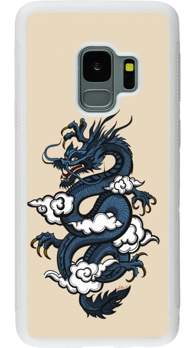 Samsung Galaxy S9 Case Hülle - Silikon weiss Blue Dragon Tattoo